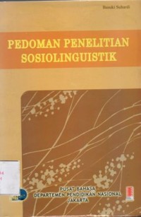 Image of Pedoman Penelitian Sosiolinguistik