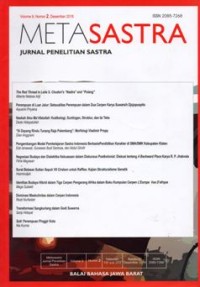 META SASTRA: JURNAL PENELITIAN SASTRA Volume 9, Nomer 2, Desember 2016
